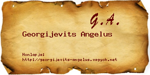 Georgijevits Angelus névjegykártya